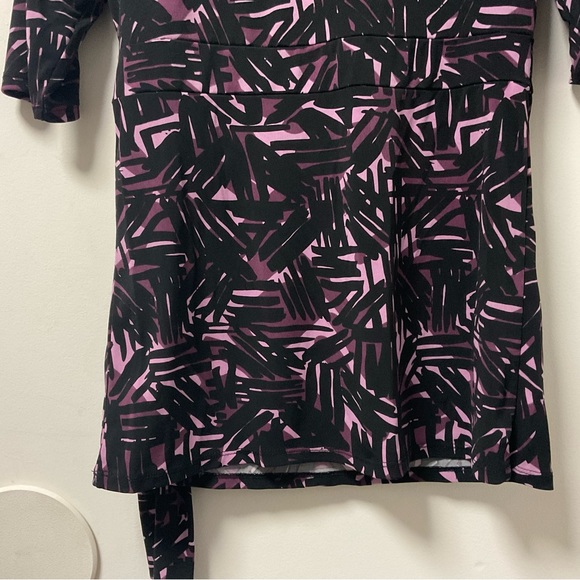 Merona Stylish Cool Comfort Material Nicely Patterned Pink Purple & Black Top! - Picture 5 of 9